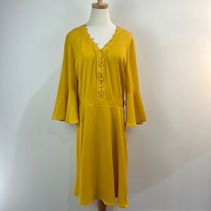 Eloquii Yellow Button-Front Dress